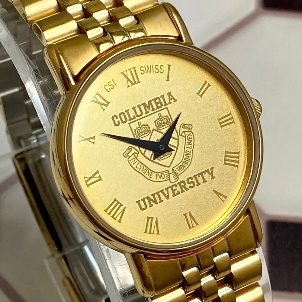 Vintage CSI Swiss Quartz Columbia University Gold-Plated Unisex Dress Watch